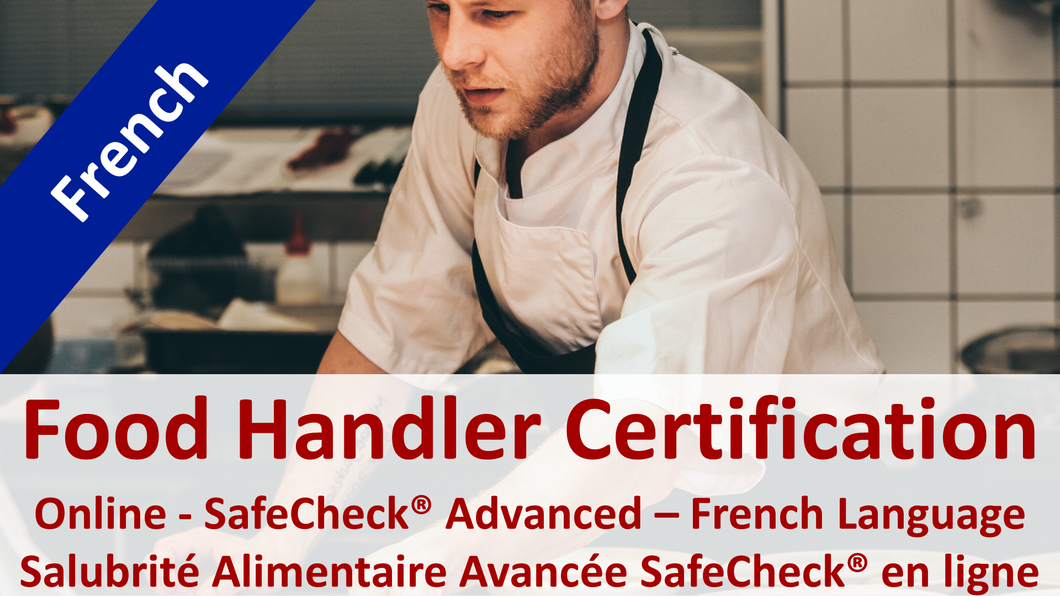 Reconnu par le MAPAQ et à travers le Canada! – French Language Course & Exam! Gestionnaire d’établissement alimentaire SafeCheck® en ligne est un moyen efficace d’obtenir la certification de salubrité des aliments (gestionnaire de nourriture) sans la restriction de participer à un séminaire en classe; une stratégie idéale pour ceux qui ont un horaire chargé.